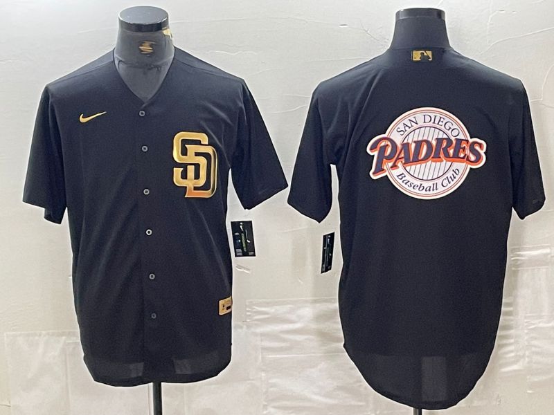 Men San Diego Padres Blank Black gold 4 th generation Nike 2024 MLB Jersey style 4